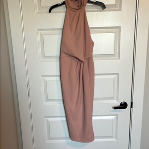 ASOS Pink Sheath Dress Halter Neckline Sleeveless